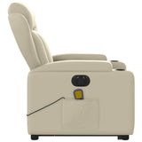 Fauteuil inclinable de massage électrique crème similicuir