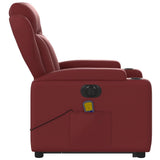 Fauteuil inclinable de massage électrique rouge bordeaux