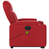 Fauteuil inclinable de massage électrique rouge similicuir