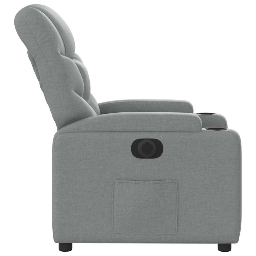 Fauteuil inclinable électrique Gris clair Tissu