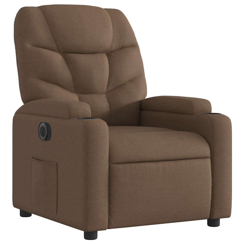 Fauteuil inclinable électrique Marron Tissu