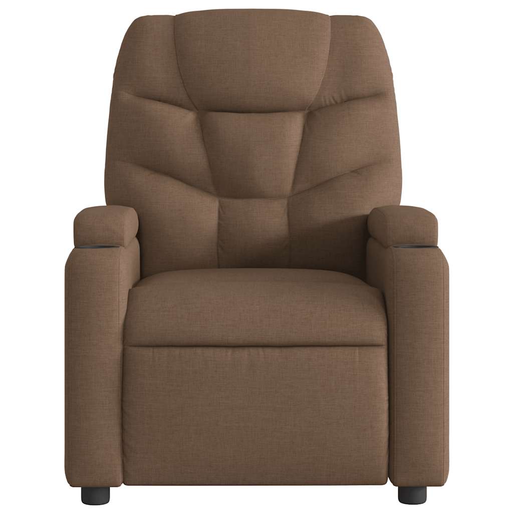 Fauteuil inclinable électrique Marron Tissu