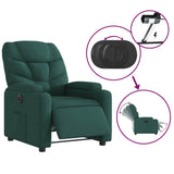 Fauteuil inclinable électrique Vert foncé Tissu