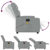 Fauteuil de massage inclinable électrique gris clair tissu