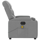 Fauteuil de massage inclinable électrique gris clair tissu