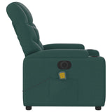 Fauteuil de massage inclinable électrique Vert foncé Tissu