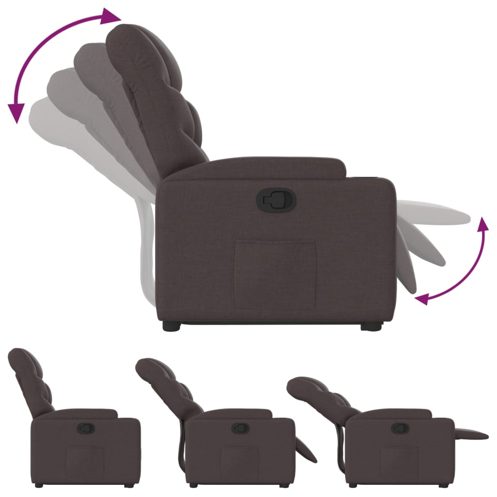 Fauteuil inclinable marron foncé tissu