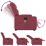 Fauteuil inclinable de massage Rouge bordeaux Tissu