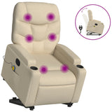 Fauteuil inclinable de massage Crème Tissu