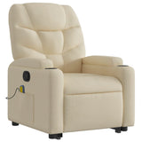 Fauteuil inclinable de massage Crème Tissu