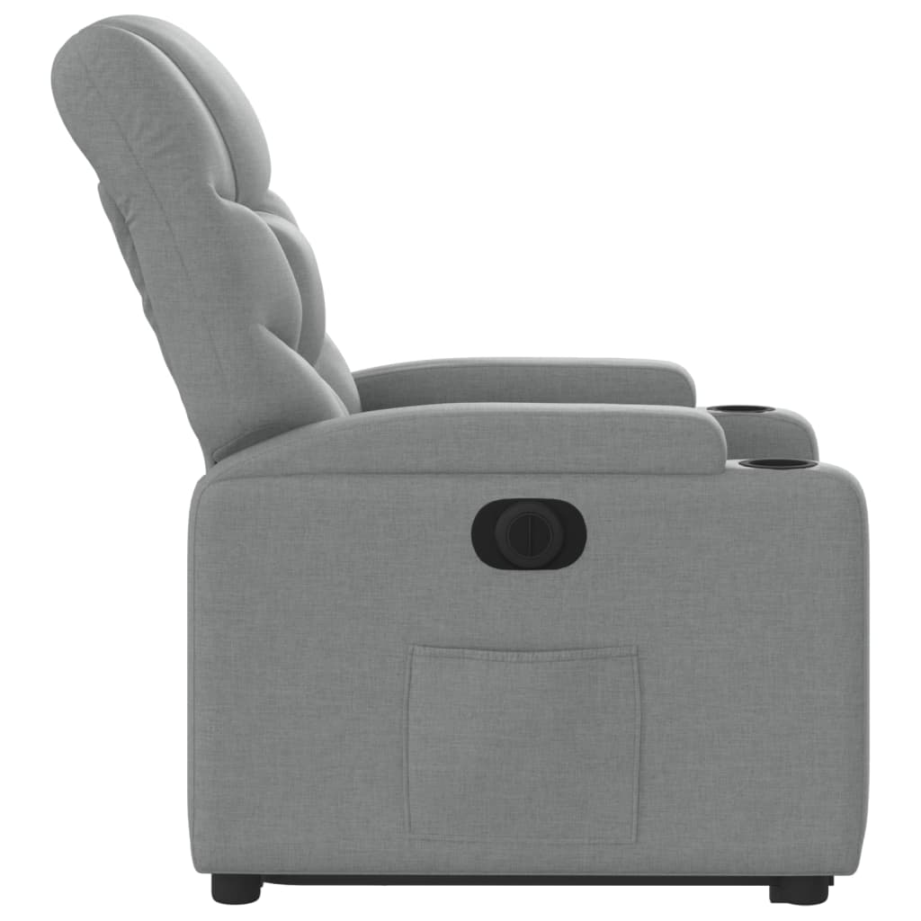 Fauteuil inclinable électrique gris clair tissu