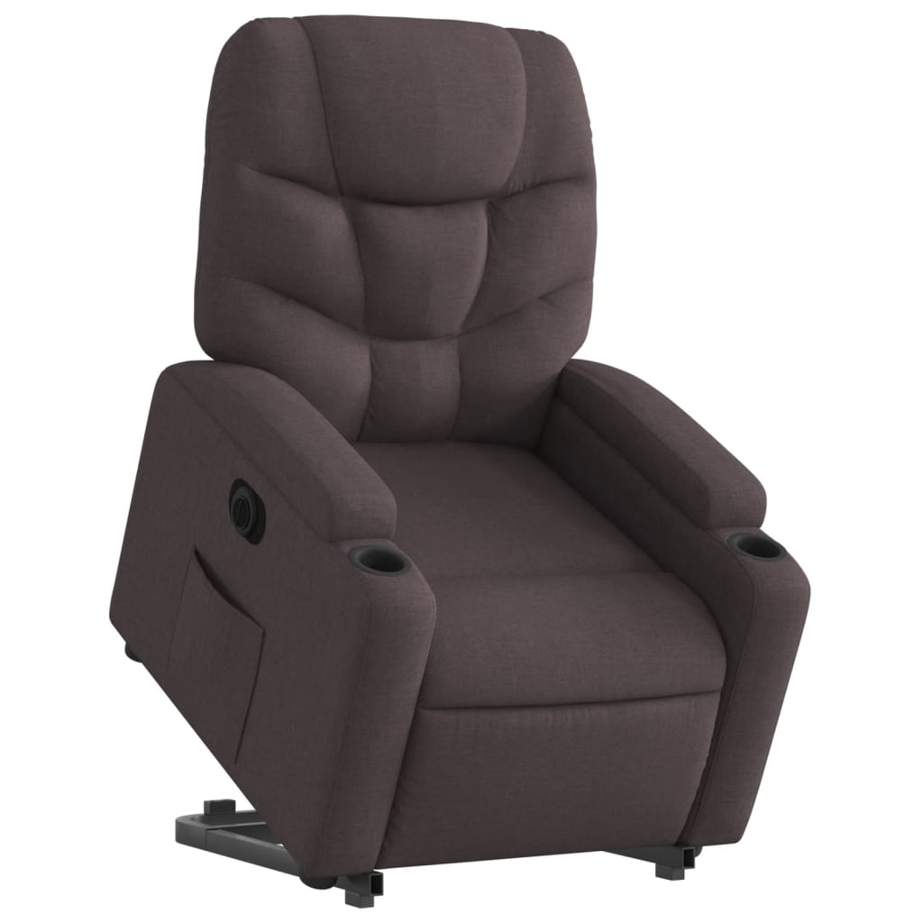 Fauteuil inclinable électrique marron foncé tissu