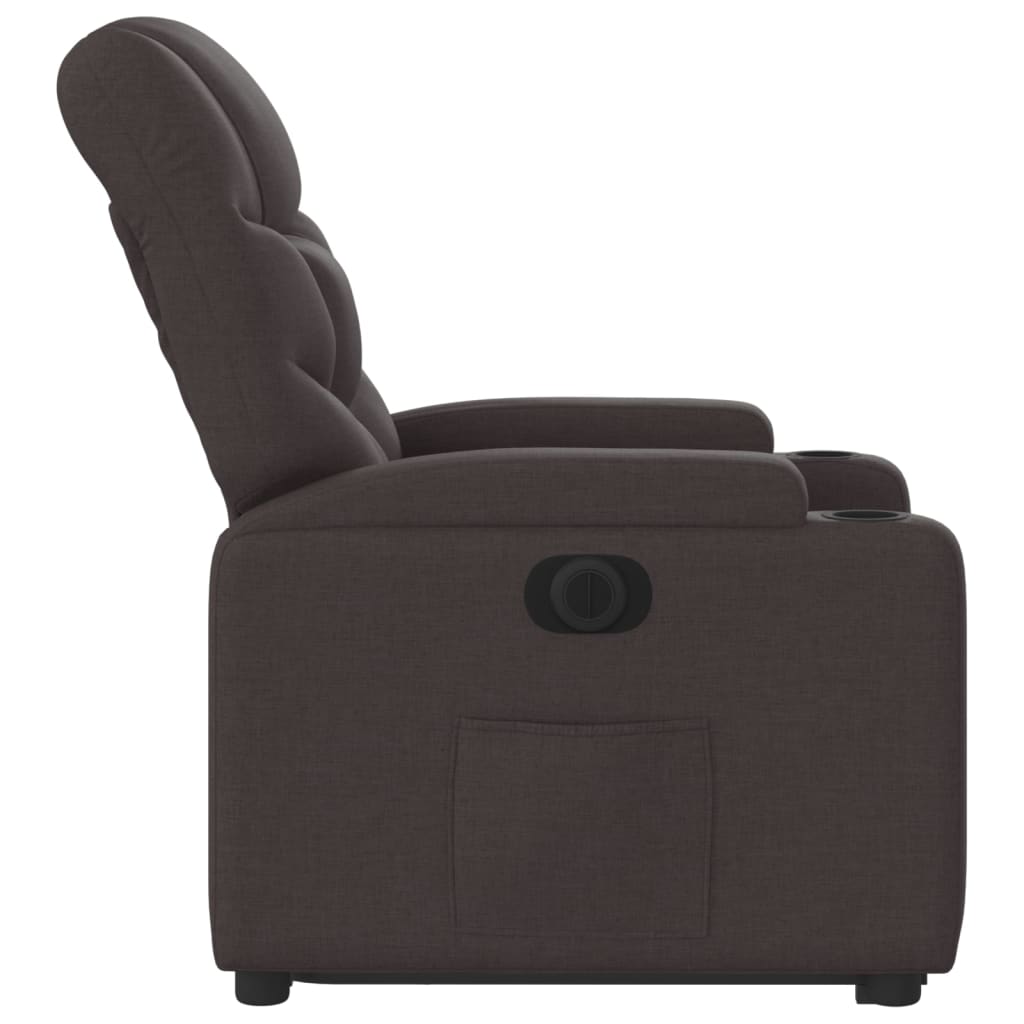 Fauteuil inclinable électrique marron foncé tissu