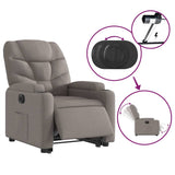 Fauteuil inclinable électrique taupe tissu