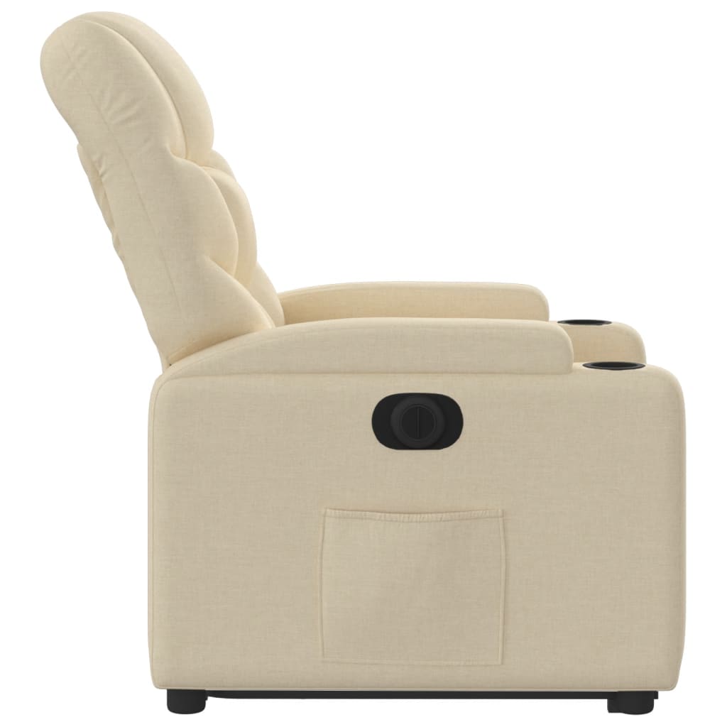 Fauteuil inclinable électrique crème tissu