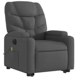 Fauteuil inclinable de massage électrique Gris foncé Tissu