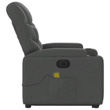 Fauteuil inclinable de massage électrique Gris foncé Tissu