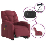 Fauteuil inclinable de massage électrique Rouge bordeaux Tissu