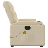 Fauteuil inclinable de massage électrique Crème Tissu