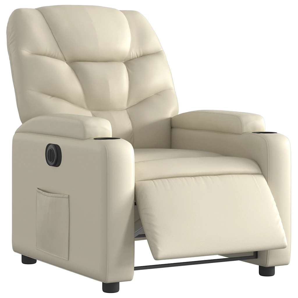 Fauteuil inclinable électrique Crème Similicuir