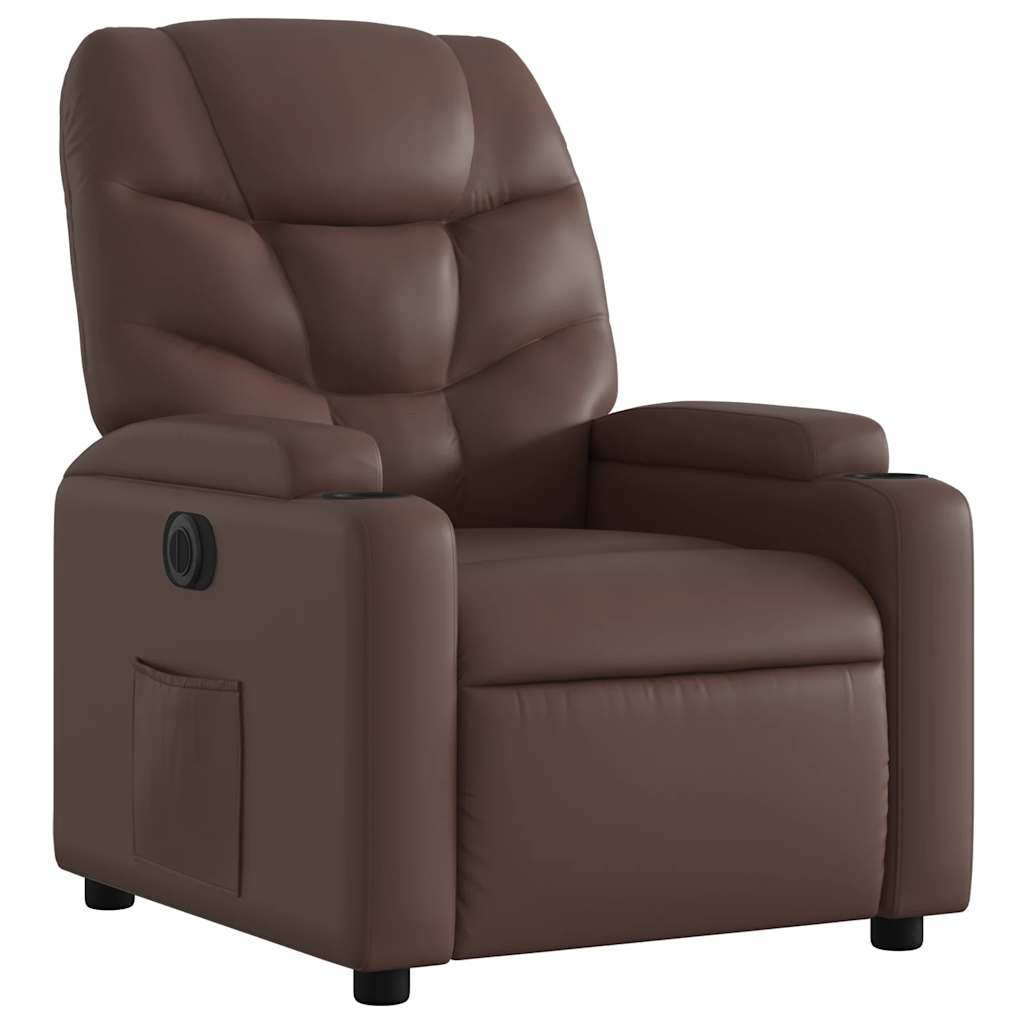 Fauteuil inclinable électrique Marron Similicuir