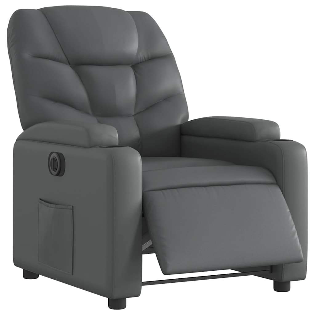 Fauteuil inclinable électrique Gris Similicuir