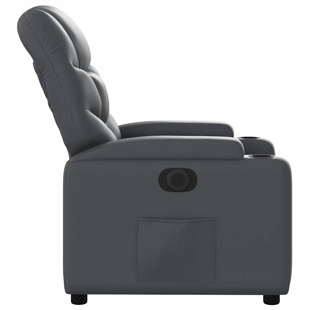 Fauteuil inclinable électrique Gris Similicuir