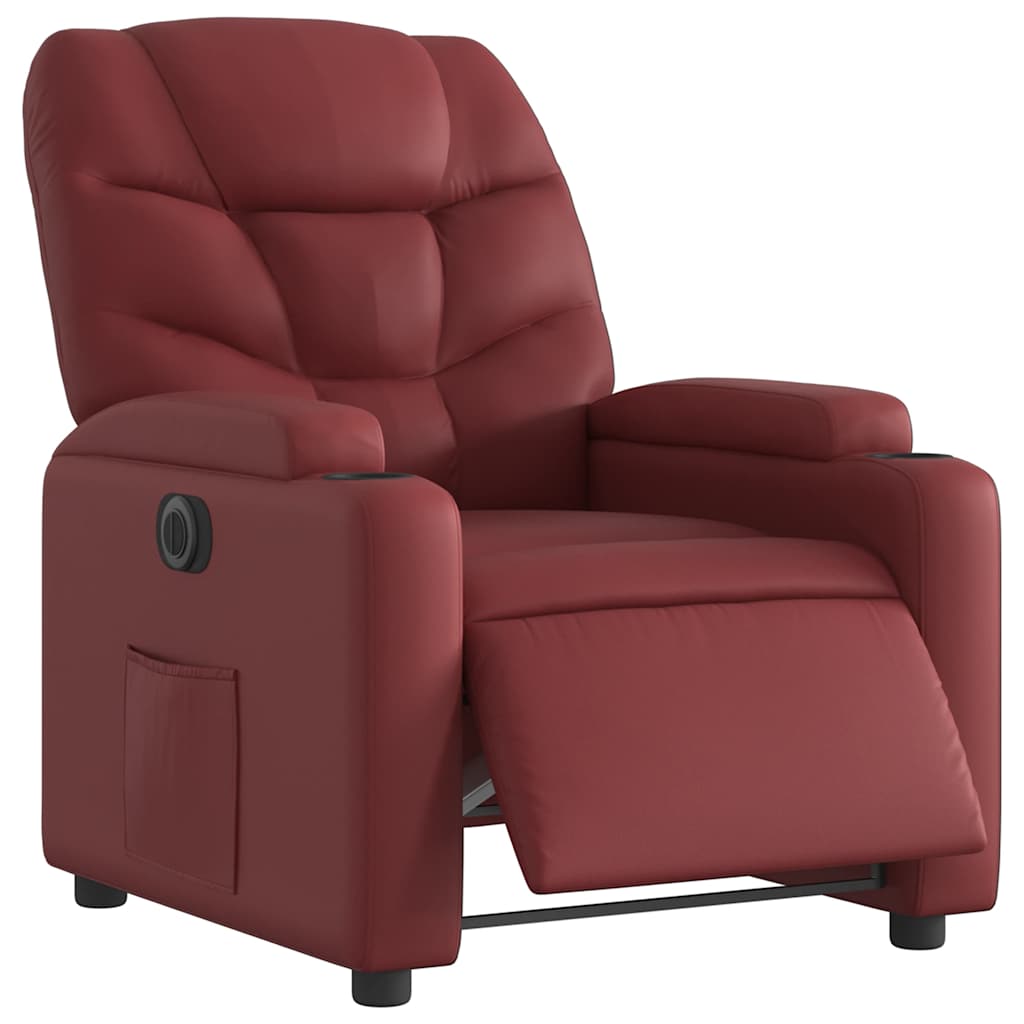 Fauteuil inclinable électrique Rouge bordeaux Similicuir