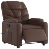 Fauteuil de massage inclinable électrique marron similicuir