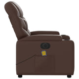 Fauteuil de massage inclinable électrique marron similicuir