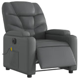 Fauteuil de massage inclinable électrique gris similicuir