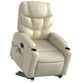 Fauteuil inclinable de massage Crème Similicuir