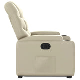 Fauteuil inclinable électrique crème similicuir