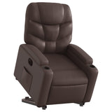Fauteuil inclinable électrique marron similicuir