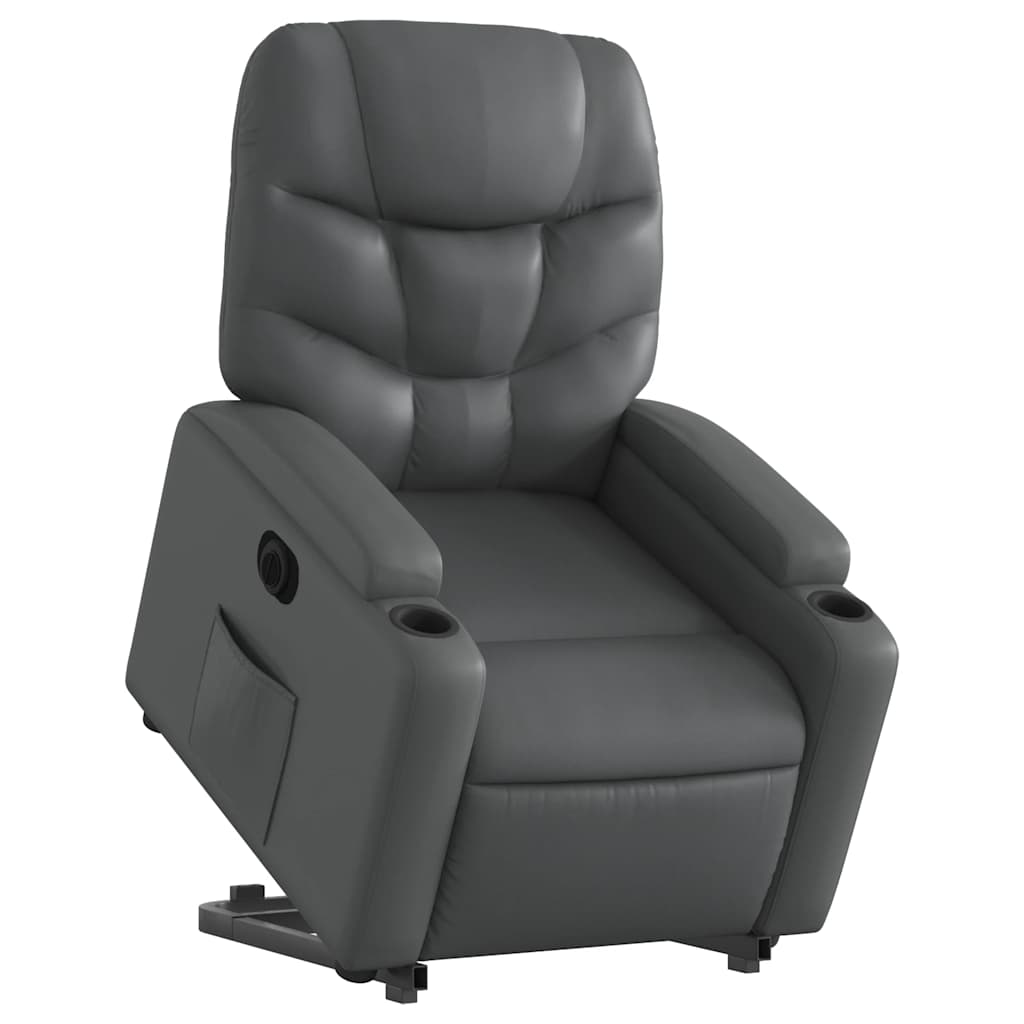 Fauteuil inclinable électrique gris similicuir