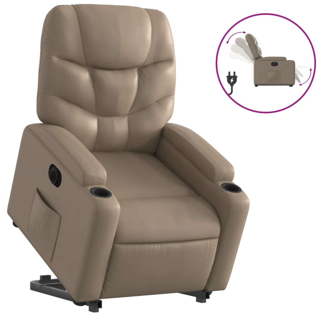 Fauteuil inclinable électrique cappuccino similicuir