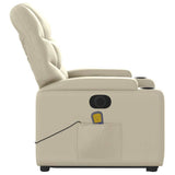 Fauteuil inclinable de massage électrique crème similicuir