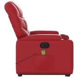 Fauteuil inclinable de massage électrique rouge similicuir