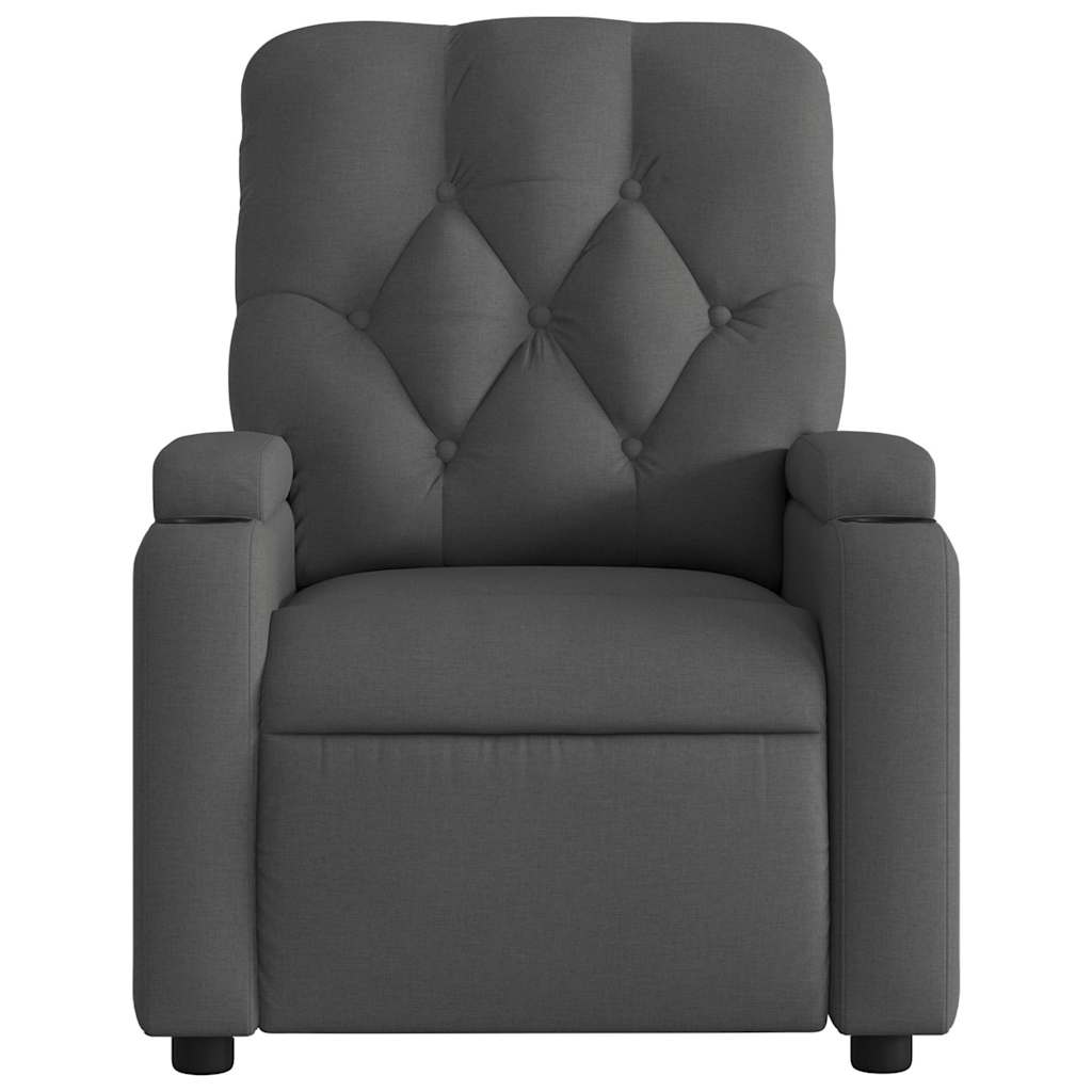Fauteuil inclinable électrique Gris foncé Tissu