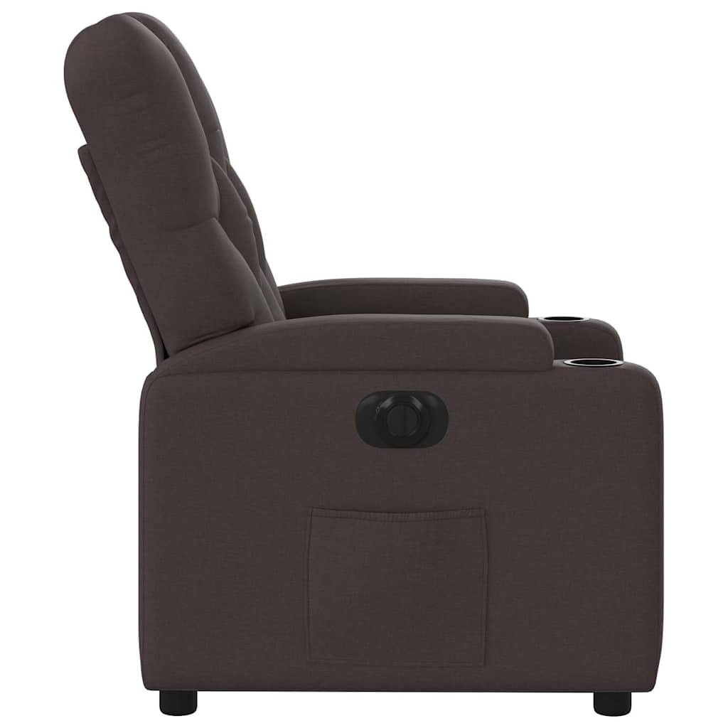 Fauteuil inclinable électrique Marron foncé Tissu