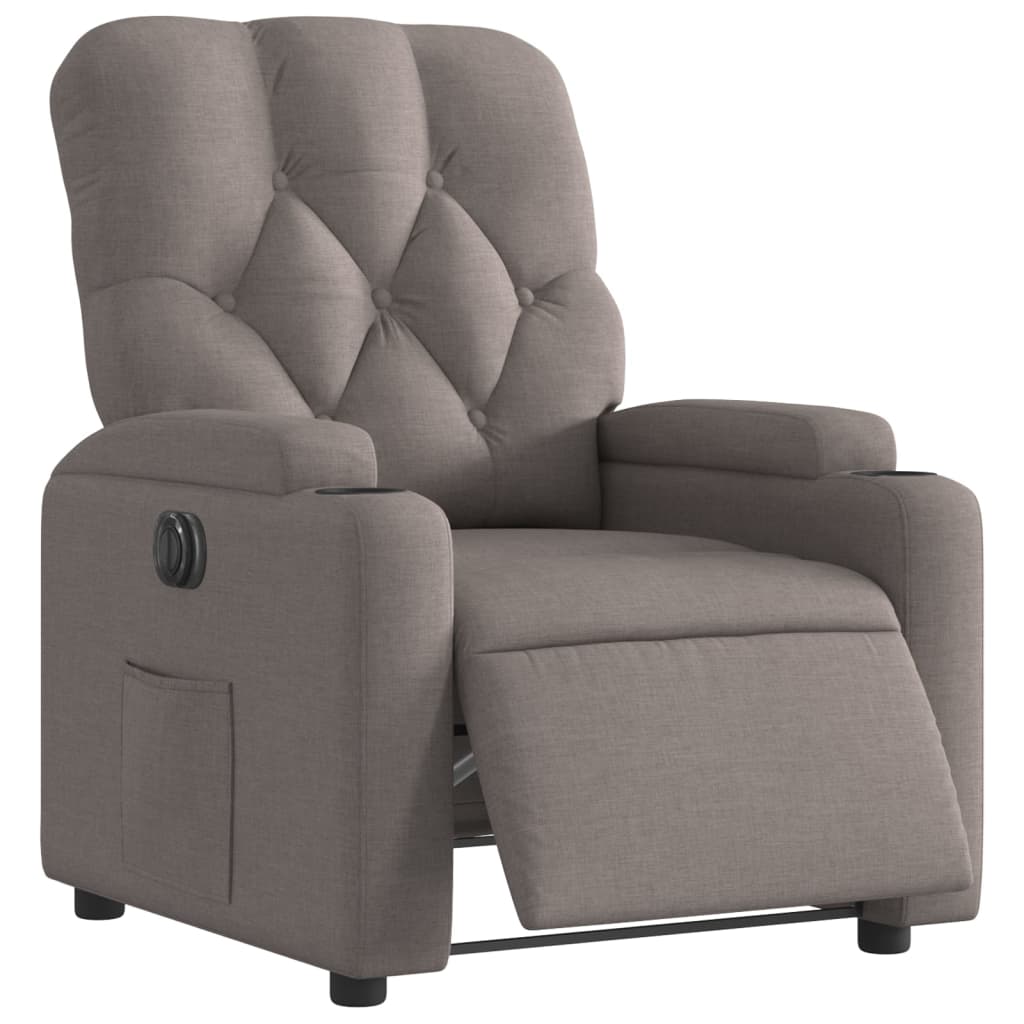 Fauteuil inclinable électrique Taupe Tissu