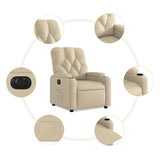 Fauteuil inclinable électrique Crème Tissu