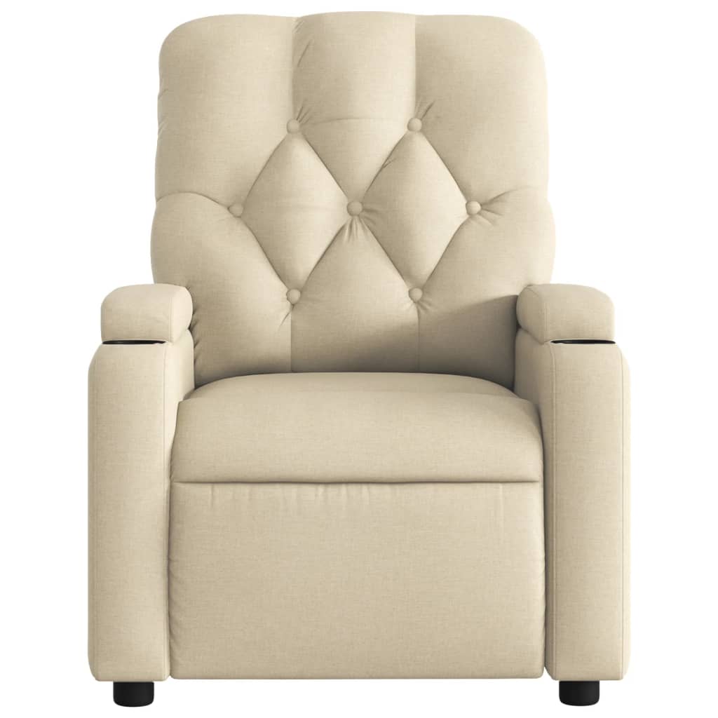 Fauteuil inclinable électrique Crème Tissu