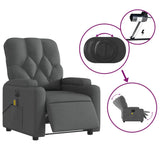 Fauteuil inclinable de massage électrique gris foncé tissu