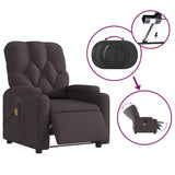 Fauteuil de massage inclinable électrique Marron foncé Tissu