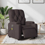 Fauteuil de massage inclinable électrique Marron foncé Tissu