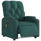 Fauteuil de massage inclinable électrique Vert foncé Tissu
