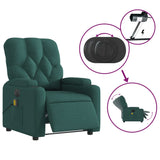 Fauteuil de massage inclinable électrique Vert foncé Tissu