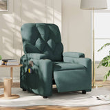 Fauteuil de massage inclinable électrique Vert foncé Tissu