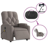 Fauteuil de massage inclinable électrique Taupe Tissu